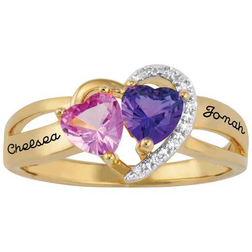 Women's Coupled Hearts Promise Ring